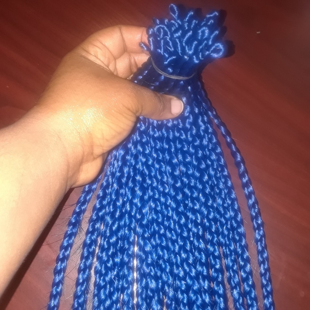 Blue crochet braids
